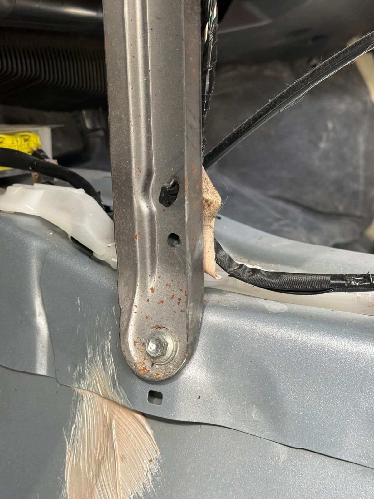 Steering column rust damage